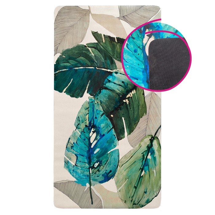 KONDELA Vimall Typ 4 kúpelňová predložka 80x150 béžová / vzor lísty